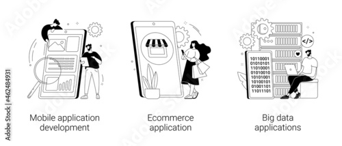 Commercial software abstract concept vector illustrations.