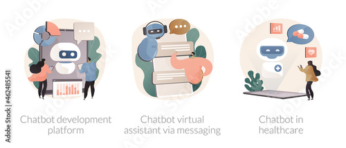 Smart robot abstract concept vector illustrations.