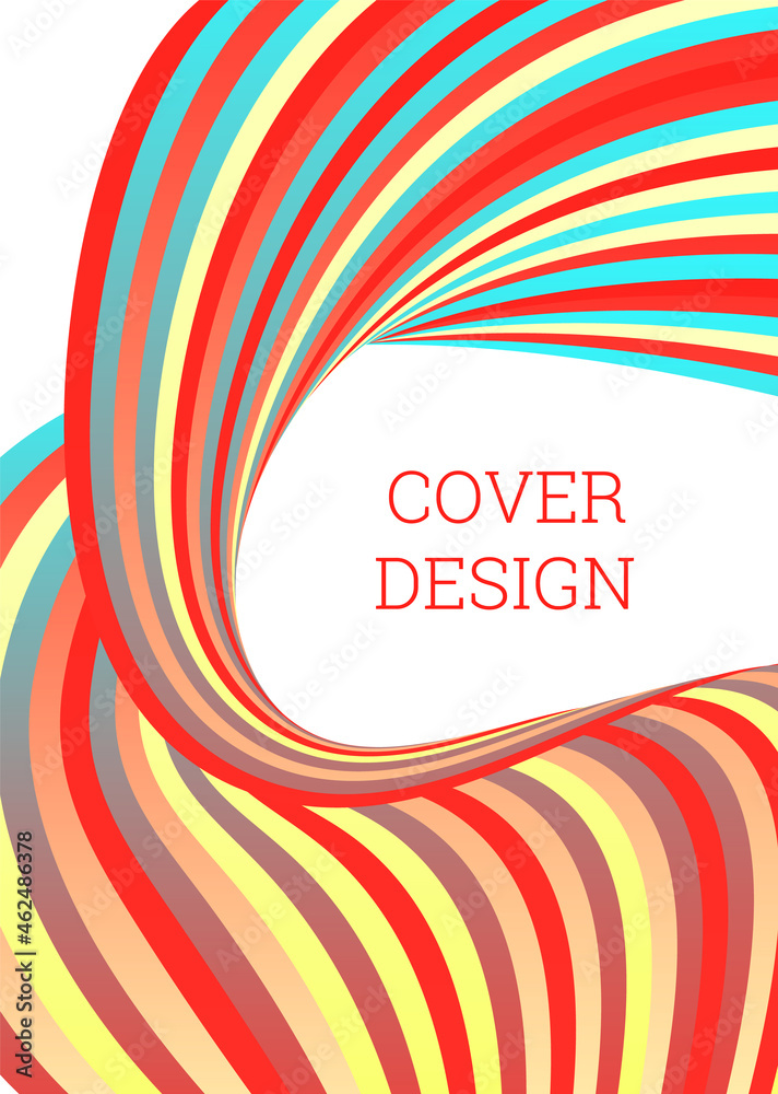 Fototapeta premium Wavy lines or ribbons. Multicolored striped gradient. Creative unusual background with abstract gradient wave lines for creating trendy banner, poster. Vector eps