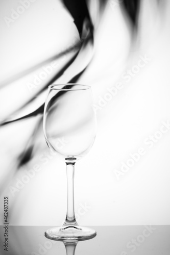 glass wine glass on white background