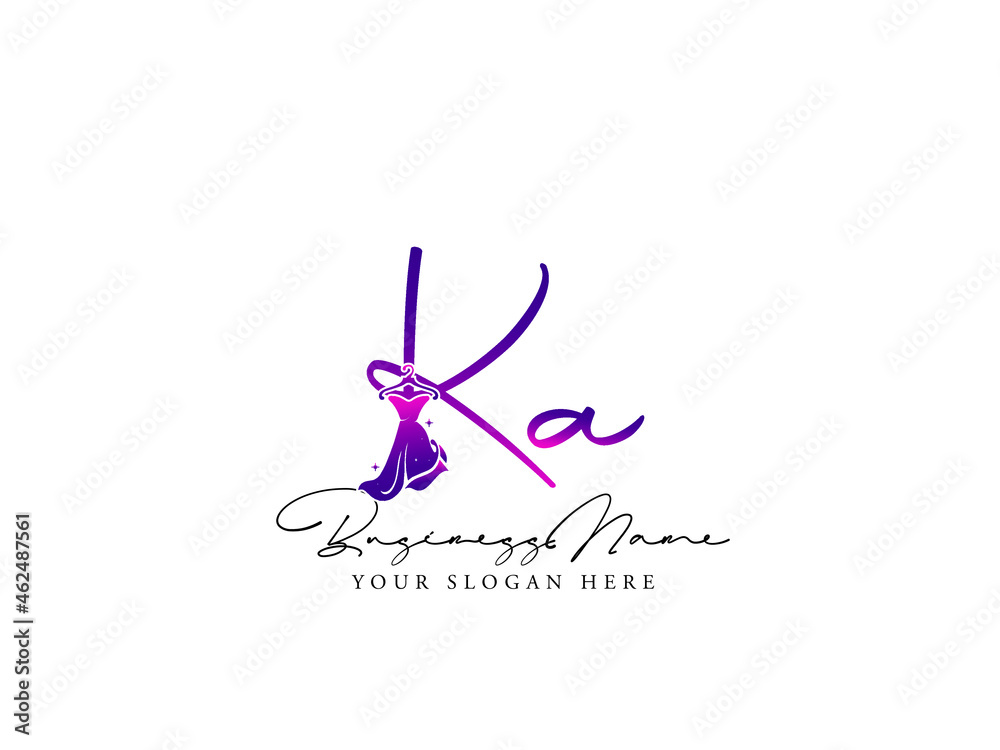 Letter KA Logo, Creative ka k a Fashion Clothing Brand, Apparel Logo For Luxury Fashion Shop