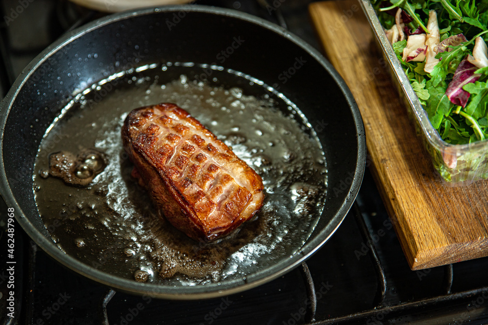 duck breast side dish second course fresh ready to eat meal snack on the table copy space food background rustic. top view keto or paleo diet duck breast side dish second course fresh ready to eat meal snack on the table copy space food background rustic. top view keto or paleo diet