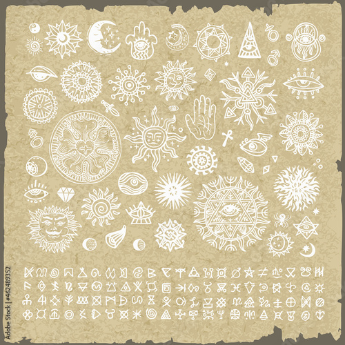 Collection of various occult symbols.
