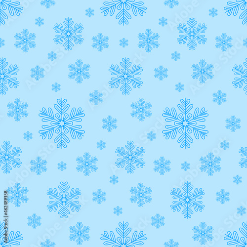 Christmas seamless pattern snowflake, geometric snowflake christmas decoration, vector