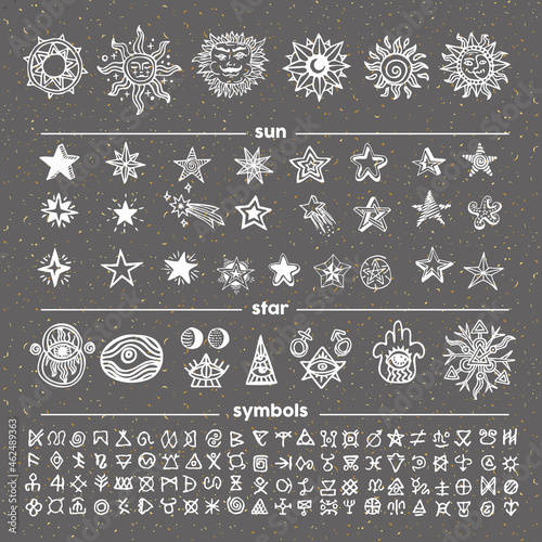 Collection of various occult symbols.