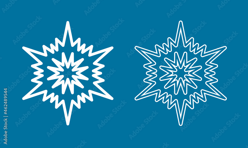 Symmetrical snowflake, christmas white snowflake icon, crystal symbol vector Symmetrical snowflake, christmas white snowflake icon, crystal symbol vector