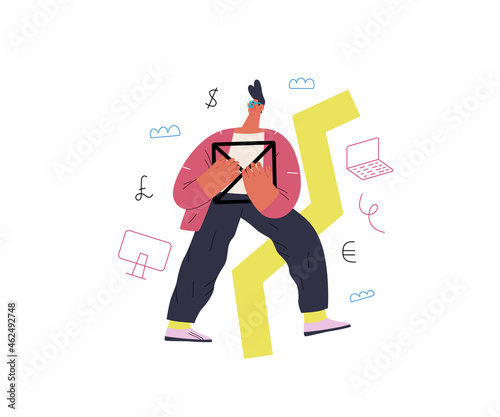 Startup illustration. Concept of building new business