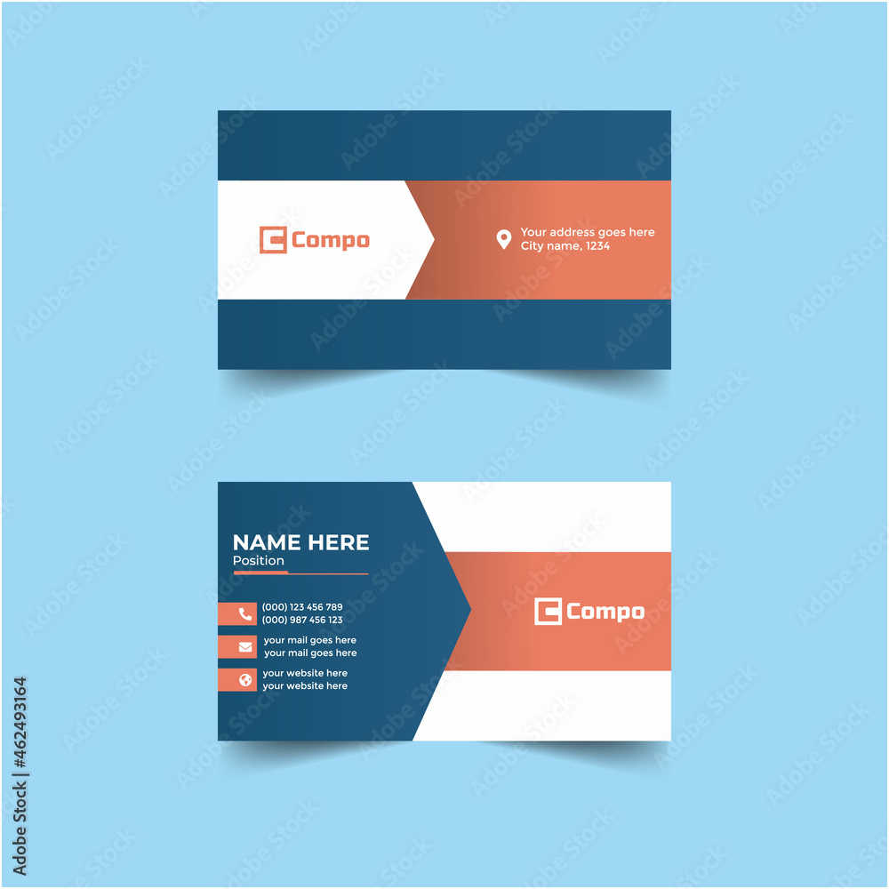 Creative Minimal Business Card Design Vector Template