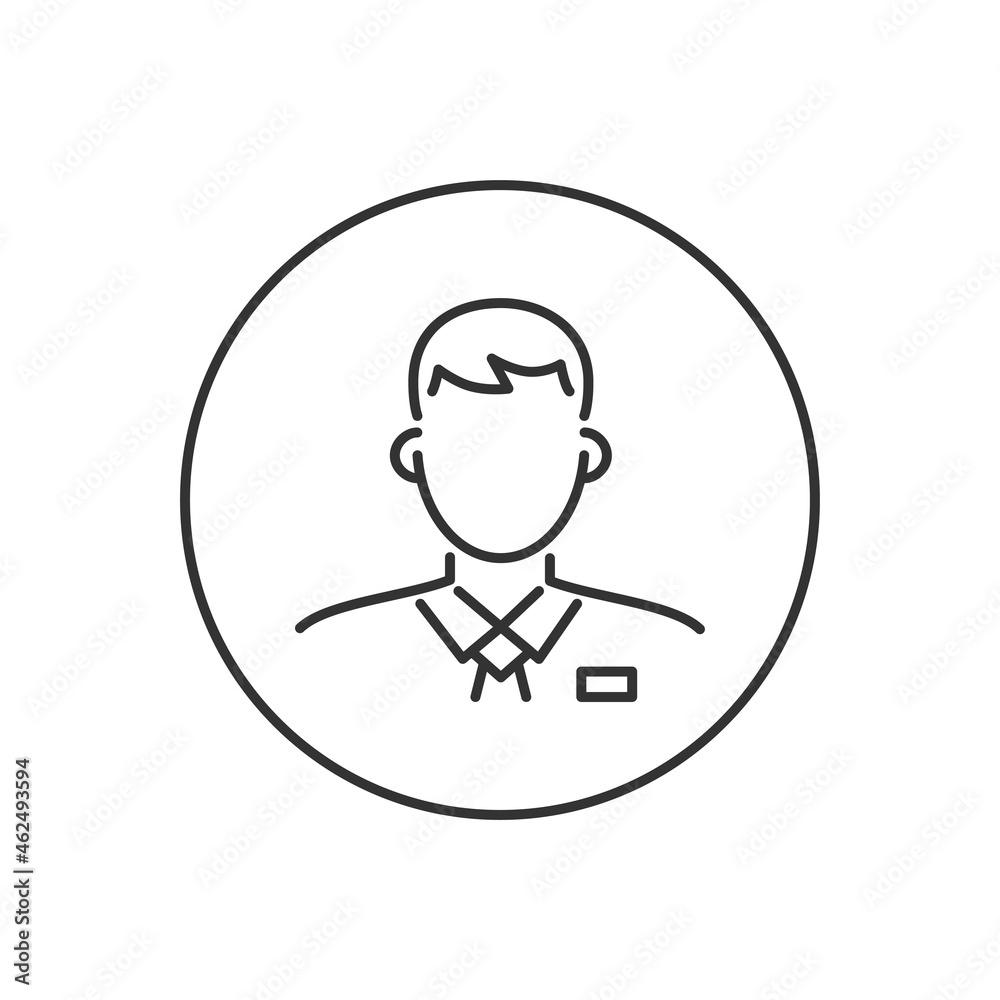 Business man related vector glyph icon. Male face silhouette with office suit and tie. User avatar profile. Employee sign. Vector illustration.