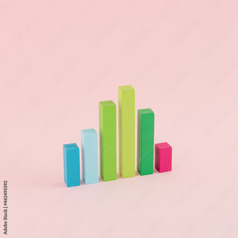 A creative arrangement of statistical data representation made of ...