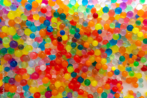 colored orbiz, balls.  Many multicolored orbits, helium balls