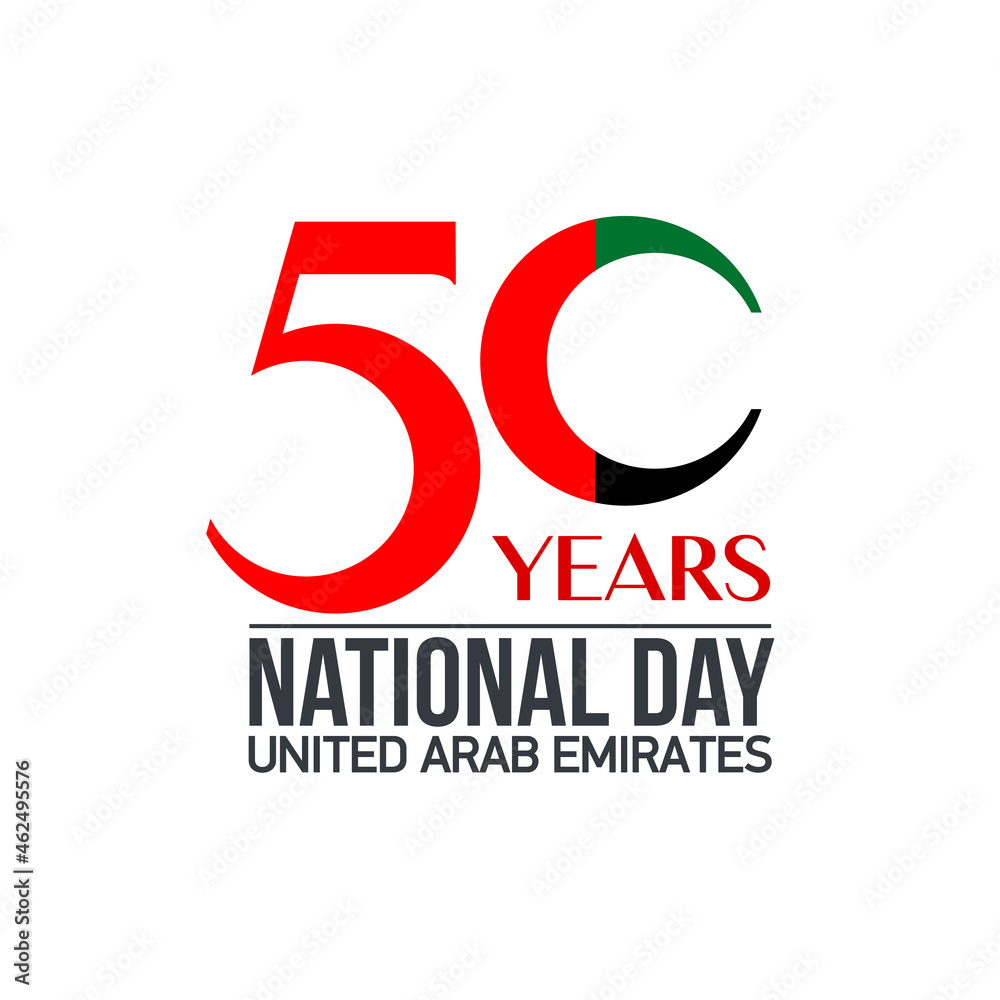 Fifty UAE national day, Spirit of the union. Banner with UAE state flag
