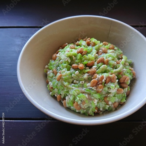 okra natto photo