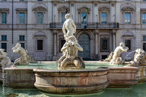 Fountain on the Piazza Navona in Rome, Italy