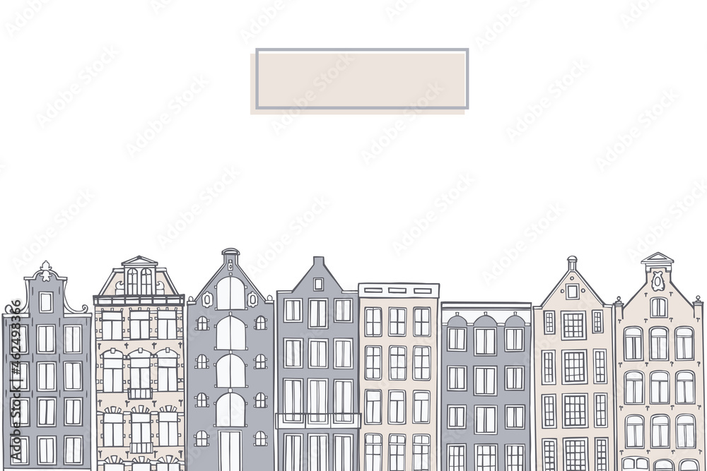 Houses of Amsterdam. Vector background. Houses of Amsterdam. Vector background.