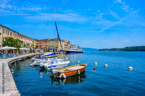 Salò - beautiful village at lake Garda, Italy - touristic travel destination photo