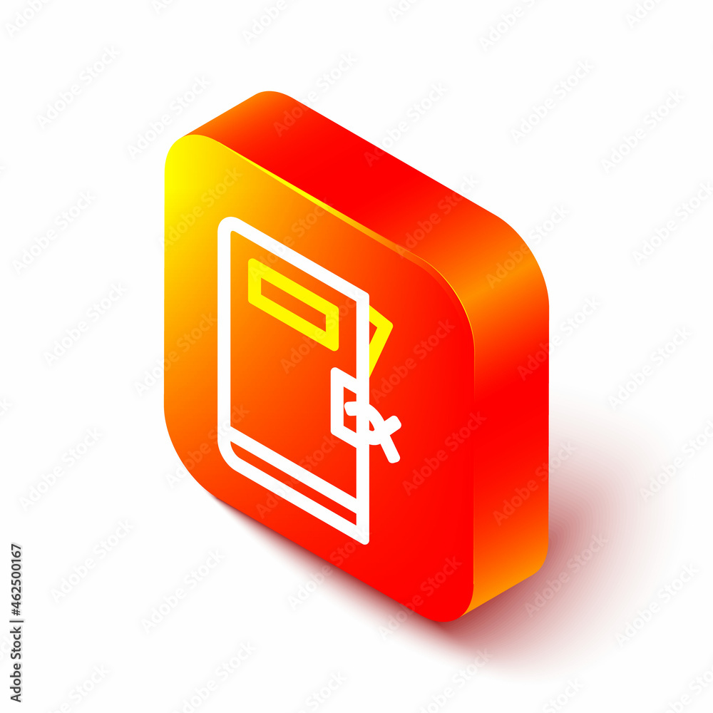 Isometric line Police station folder icon isolated on white background ...
