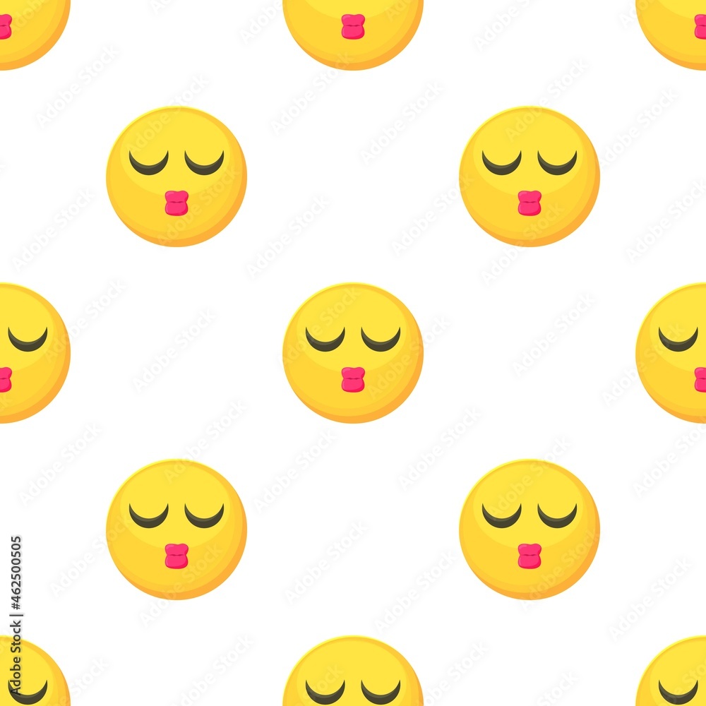 Kissing smiley pattern seamless background texture repeat wallpaper geometric vector