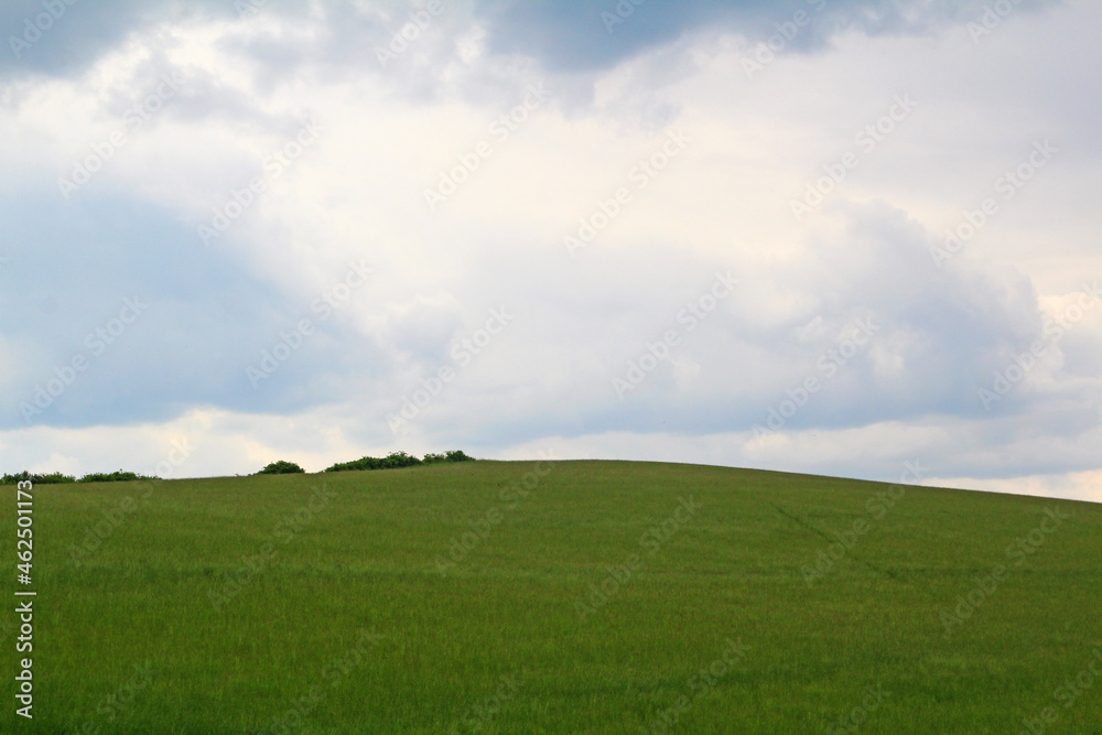 Hungarian landscape from a meadow with hill