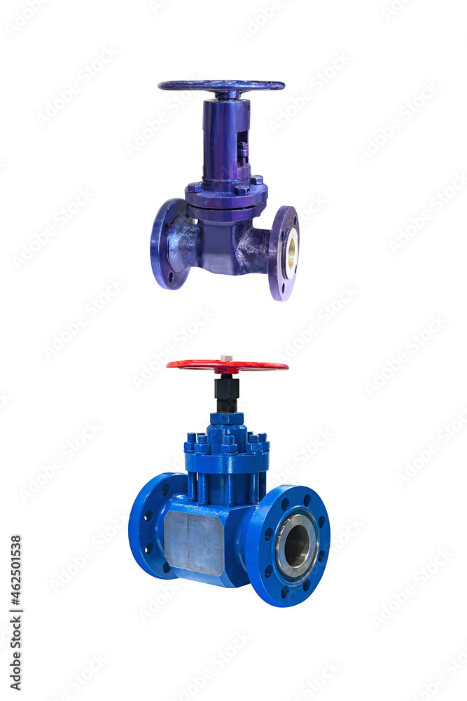 modern shut-off ball valves of various designs isolated on white background modern shut-off ball valves of various designs isolated on white background