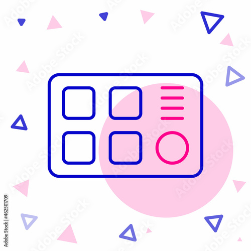 Line Drum machine icon isolated on white background. Musical equipment. Colorful outline concept. Vector