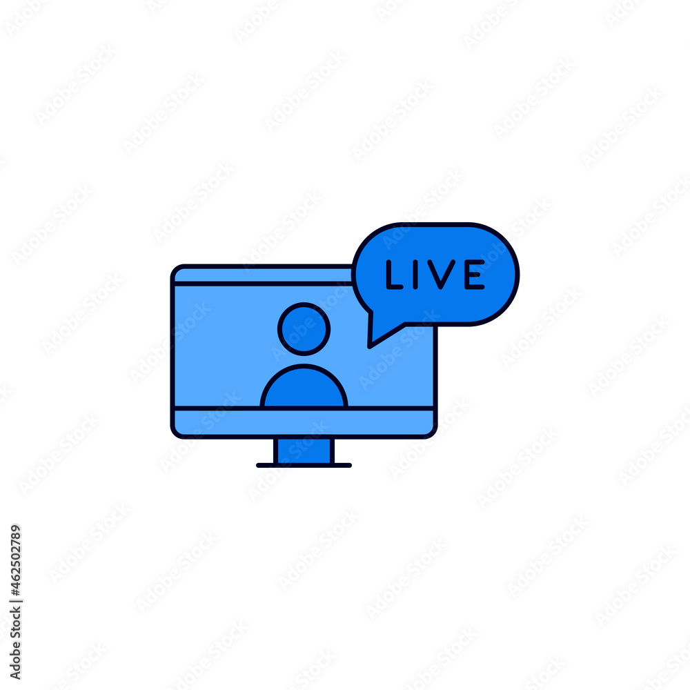 live video communication icon vector live video communication icon vector