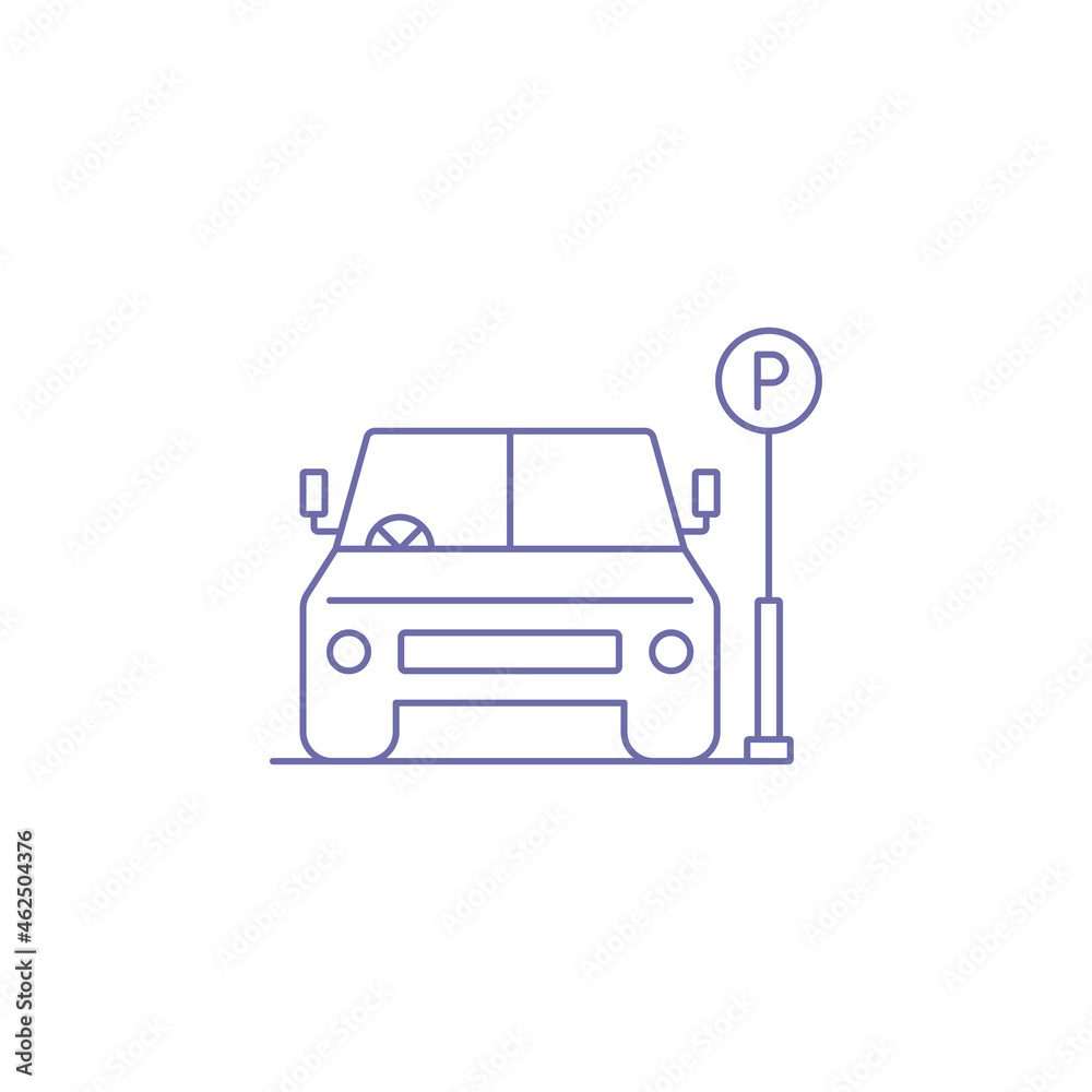 Road Car parking icon vector