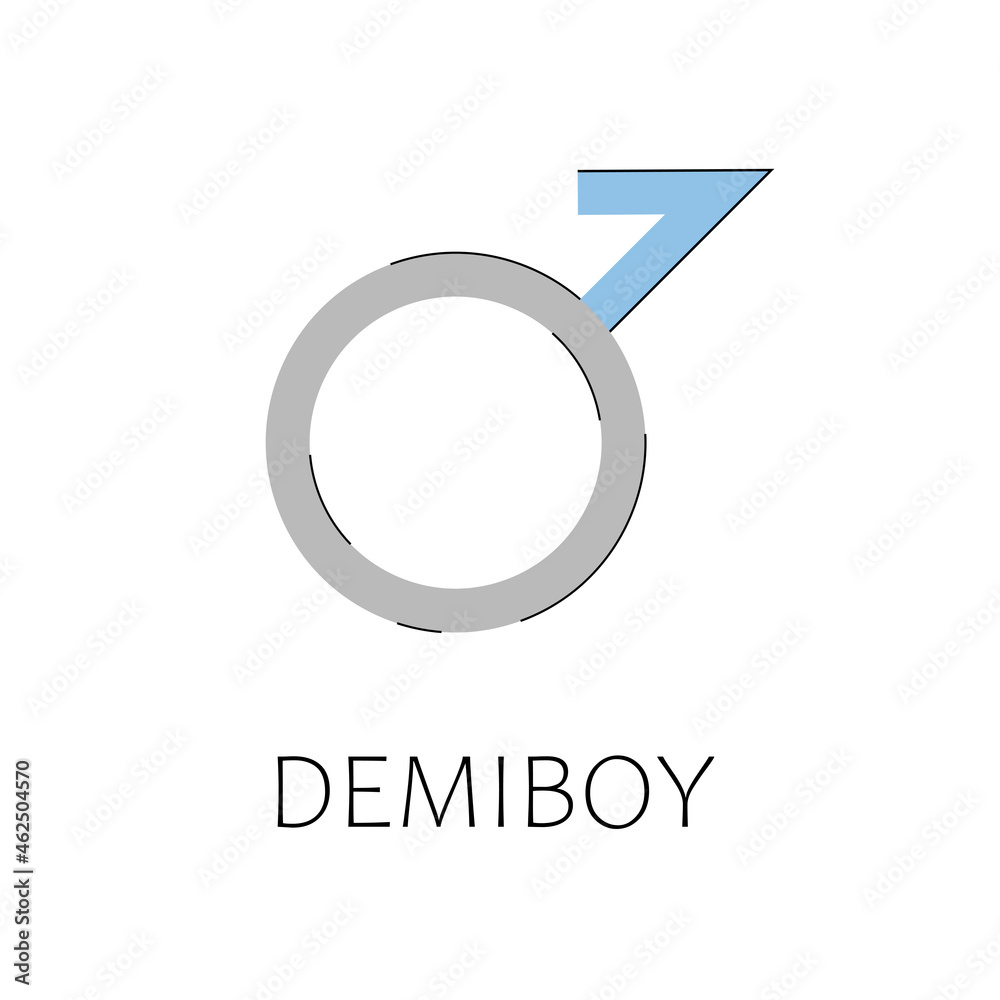 Demiboy vector symbol. Icon of gender identity, simple sign. Demiboy vector symbol. Icon of gender identity, simple sign.