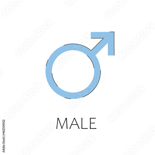 Male gender vector symbol. Icon of gender identity, men sign.