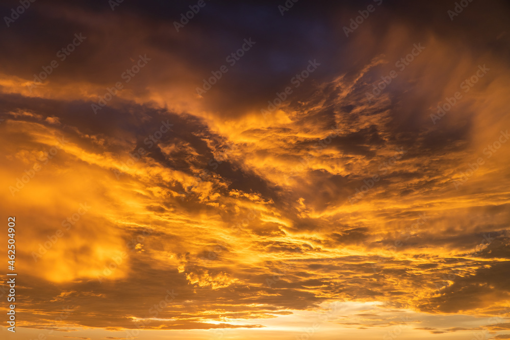 abstract dramatic emotion skycape of dark and shadow cloudy sky with glow and shine sunlight , use for heaven or hell background concept