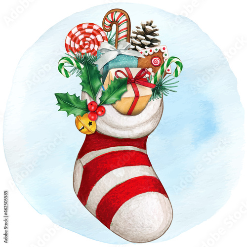 christmas sock with gifts