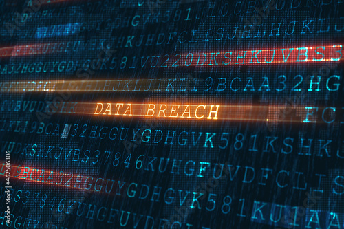 data breach concept, internet security and data protection photo