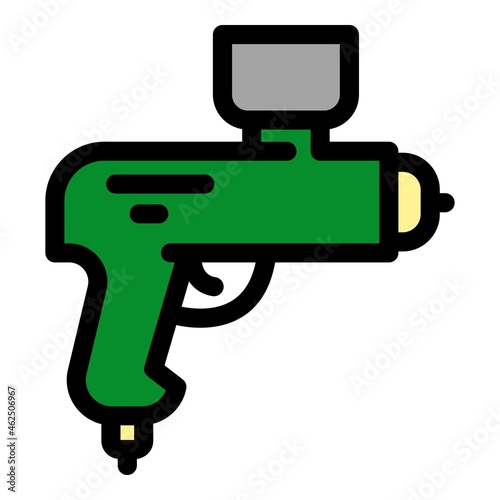 Pneumatic air gun icon. Outline pneumatic air gun vector icon color flat isolated