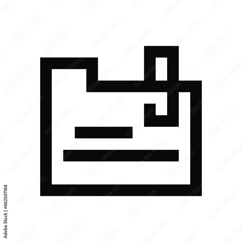 Document folder icon, pixel art. Draw a picture on a white background. Vector illustration. Document folder icon, pixel art. Draw a picture on a white background. Vector illustration.