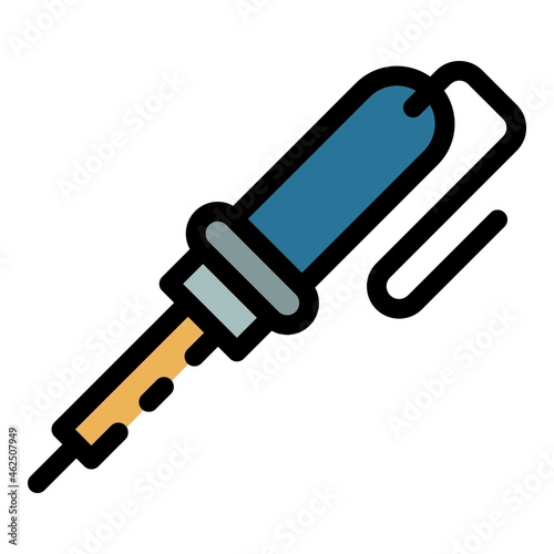 Soldering transistor icon. Outline soldering transistor vector icon color flat isolated
