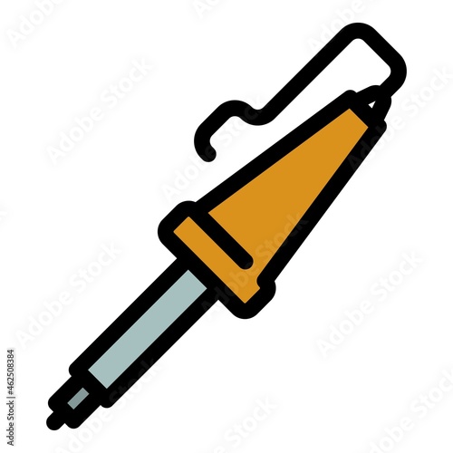 Cable soldering icon. Outline cable soldering vector icon color flat isolated