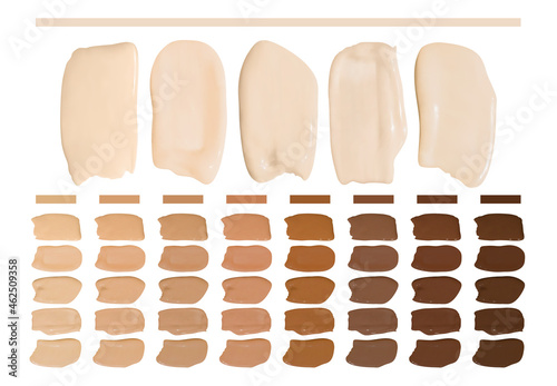 Vector Make Up Foundation Smudges. Makeup Concealer Gel. Paint Realistic Swatch. Face Beauty Brush. Brown Foundation Smudges. Isolated Cosmetic Drops. Skin Care Smears. Foundation Smudges.