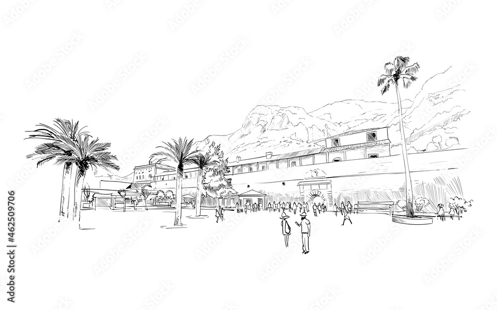 Fototapeta premium Kotor. Montenegro. City design sketch. Hand drawn vector illustration. 
