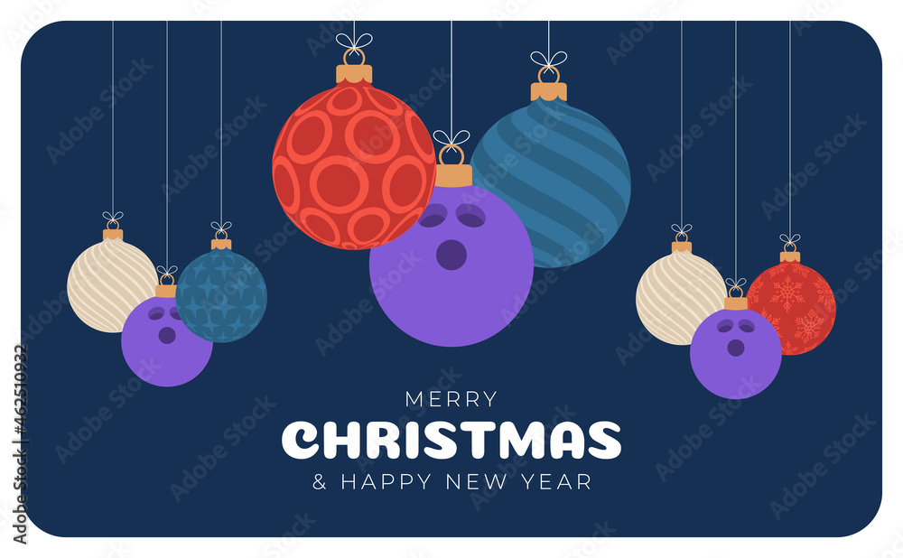 bowling christmas greeting card. Merry Christmas and Happy New Year ...