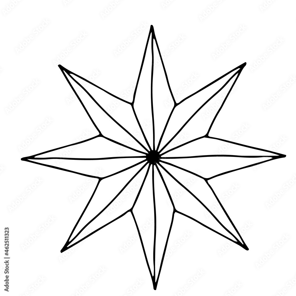 christmas beautiful hand-drawn fantasy snowflake. clip art vector element christmas beautiful hand-drawn fantasy snowflake. clip art vector element