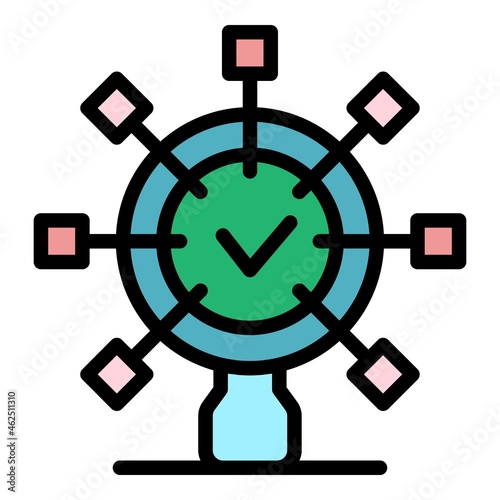Benefits product icon. Outline benefits product vector icon color flat isolated