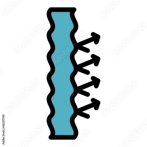 Sound reduction icon. Outline sound reduction vector icon color flat isolated