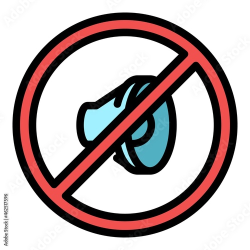 Sound off icon. Outline sound off vector icon color flat isolated