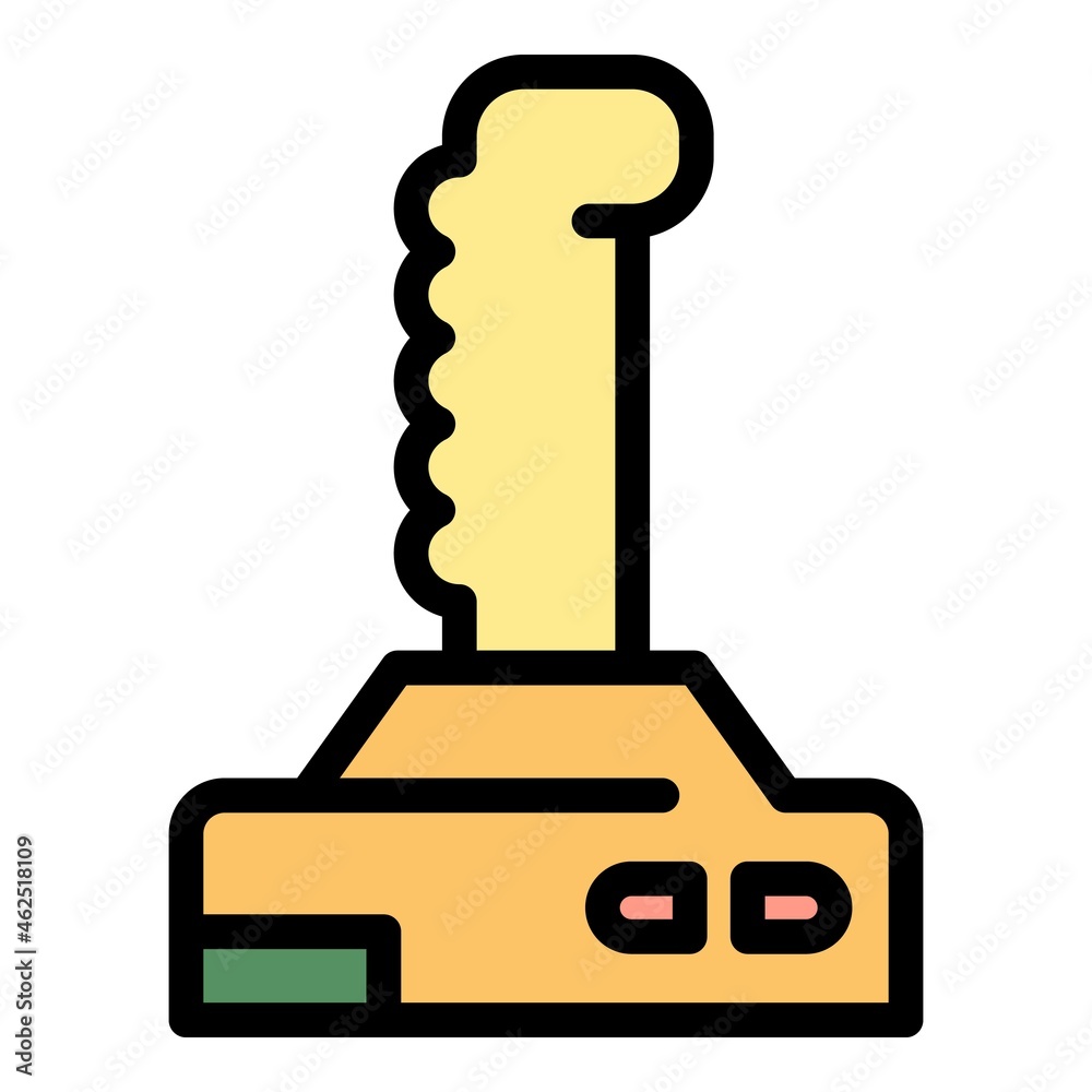 Airplane joystick icon. Outline airplane joystick vector icon color flat isolated Airplane joystick icon. Outline airplane joystick vector icon color flat isolated