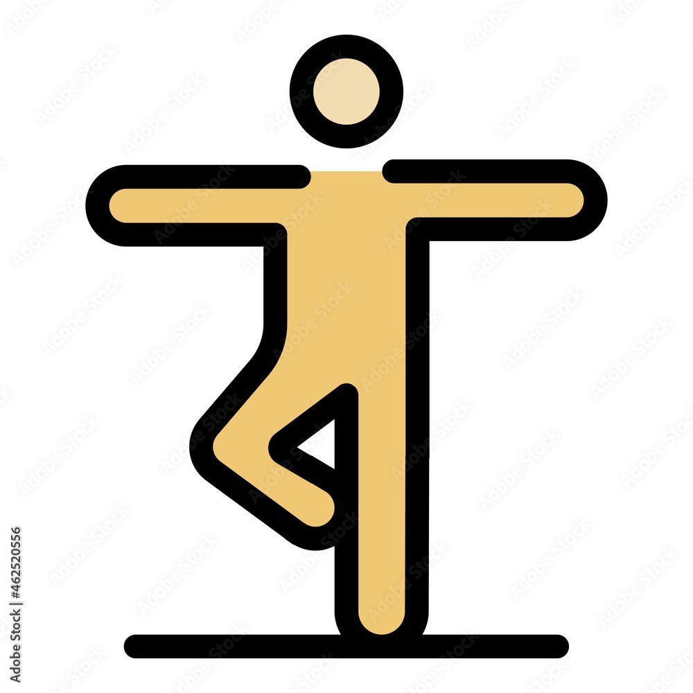 Senior yoga icon. Outline senior yoga vector icon color flat isolated Senior yoga icon. Outline senior yoga vector icon color flat isolated