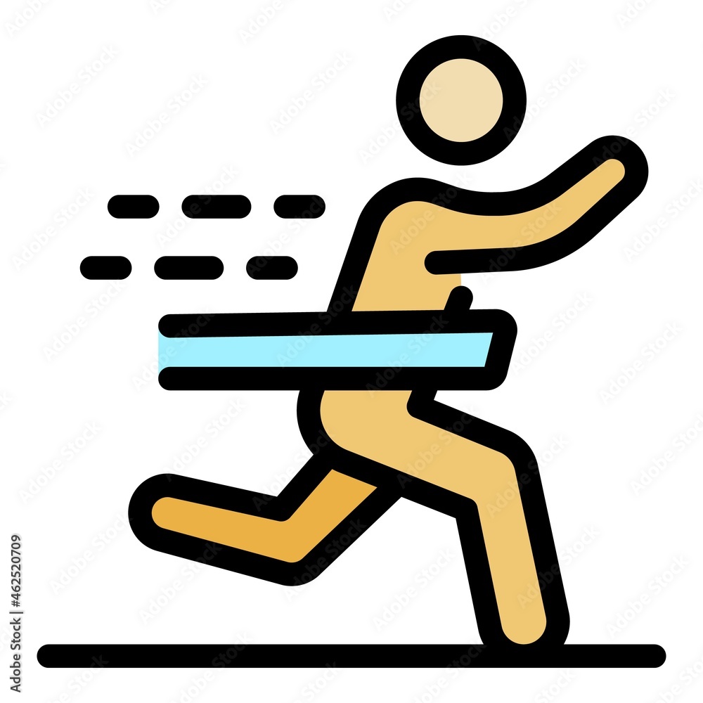 Senior marathon run icon. Outline senior marathon run vector icon color flat isolated Senior marathon run icon. Outline senior marathon run vector icon color flat isolated