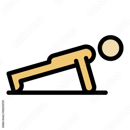 Workout senior push up icon. Outline workout senior push up vector icon color flat isolated