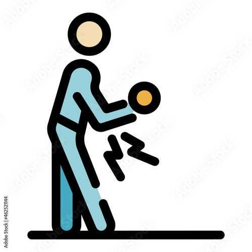 Knee sport injury icon. Outline knee sport injury vector icon color flat isolated