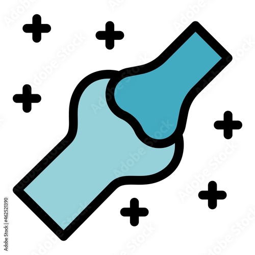 Bone sport rehabilitation icon. Outline bone sport rehabilitation vector icon color flat isolated