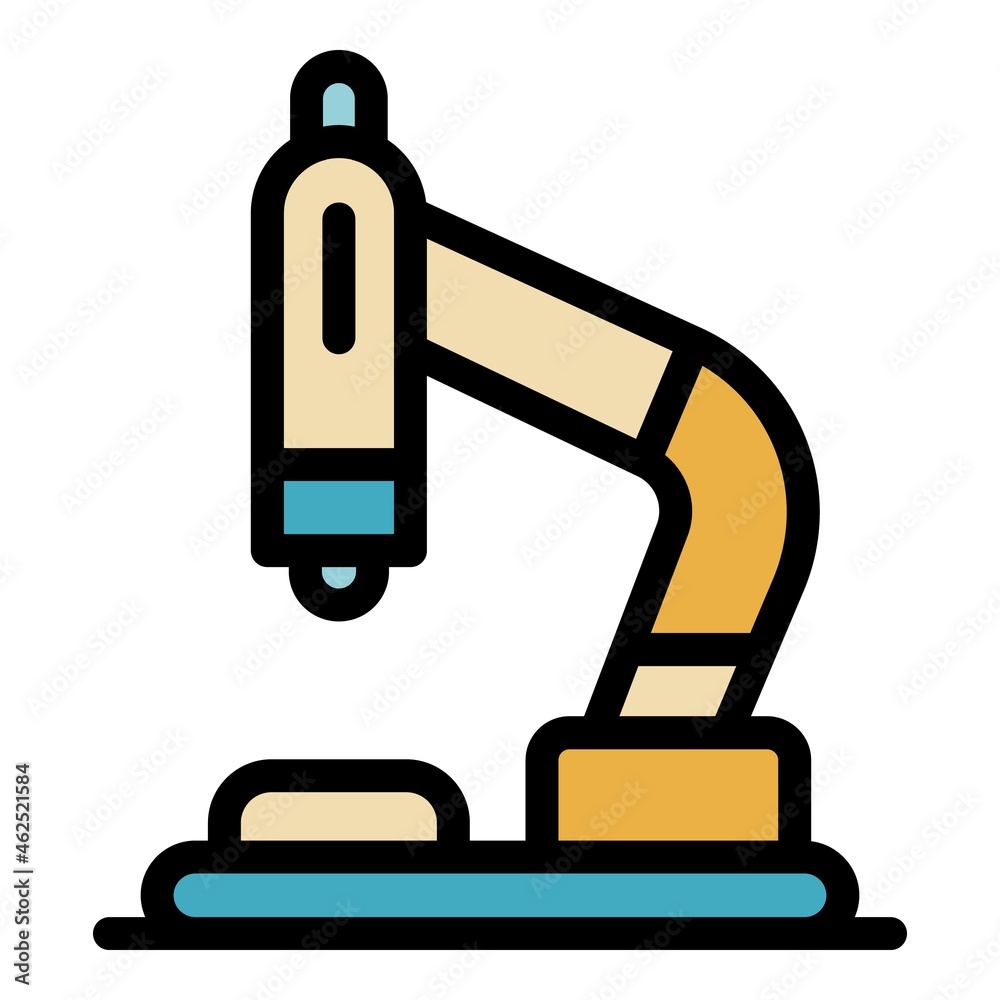Sport medical microscope icon. Outline sport medical microscope vector icon color flat isolated Sport medical microscope icon. Outline sport medical microscope vector icon color flat isolated